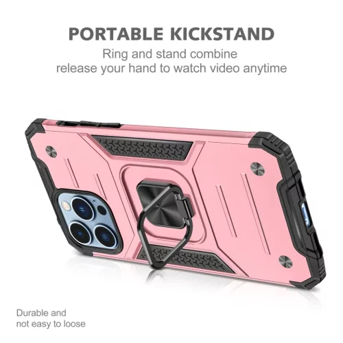 iPhone 14 Plus Ring Armor Case Kickstand tok kihajtható mágneses tá- 7 kép