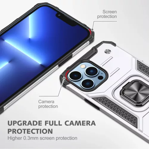 iPhone 14 Plus Ring Armor Case Kickstand tok kihajtható mágneses tá- 6 kép