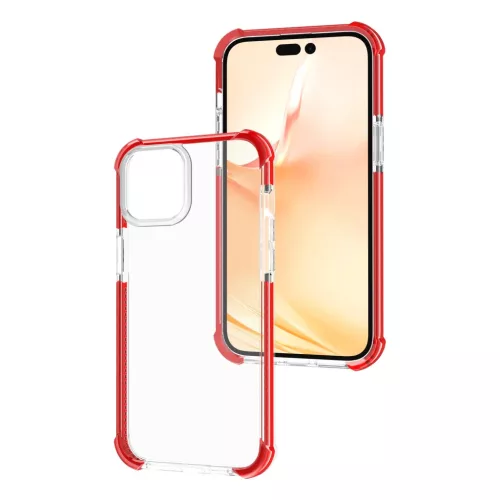 iPhone 14 Plus átlátszó TPU tok piros kerettel Alphajack- 4 kép
