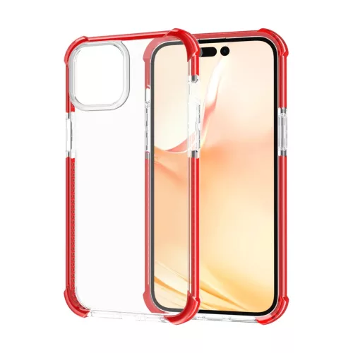 iPhone 14 Plus átlátszó TPU tok piros kerettel Alphajack- 5 kép