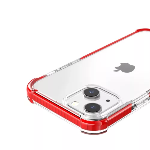 iPhone 14 Plus átlátszó TPU tok piros kerettel Alphajack- 9 kép
