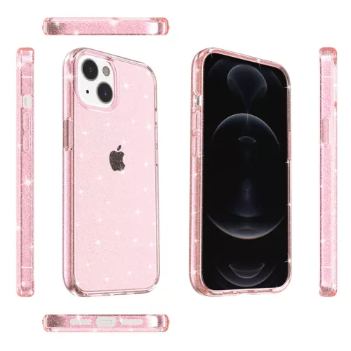 iPhone 14 Plus glitter tok rózsaszín Alphajack- 6 kép