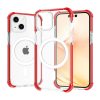 iPhone 14 Plus MagSafe kompatibilis átlátszó TPU tok piros kerettel- 1 kép