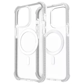iPhone 14 Plus MagSafe kompatibilis átlátszó TPU tok fehér kerette- 2 kép