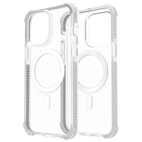 iPhone 14 Plus MagSafe kompatibilis átlátszó TPU tok fehér kerette- 2 kép