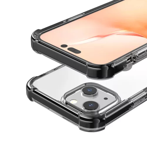 iPhone 14 Plus átlátszó TPU tok fekete kerettel Alphajack- 4 kép