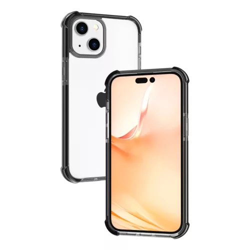 iPhone 14 Plus átlátszó TPU tok fekete kerettel Alphajack- 9 kép