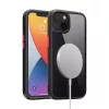 iPhone 14 Plus átlátszó TPU tok edzett üveg hátlappal, fekete ker- 4 kép