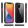 iPhone 14 Plus átlátszó TPU tok edzett üveg hátlappal, fekete ker- 5 kép