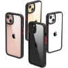 iPhone 14 Plus átlátszó TPU tok edzett üveg hátlappal, fekete ker- 6 kép