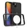 iPhone 14 Plus átlátszó TPU tok edzett üveg hátlappal, fekete ker- 10 kép