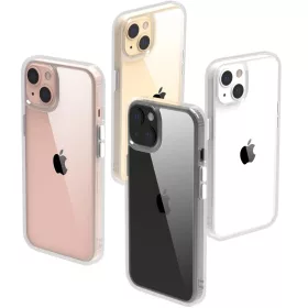iPhone 14 Plus átlátszó TPU tok edzett üveg hátlappal, fehér ker- 2 kép