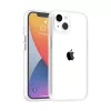 iPhone 14 Plus átlátszó TPU tok edzett üveg hátlappal, fehér ker- 4 kép