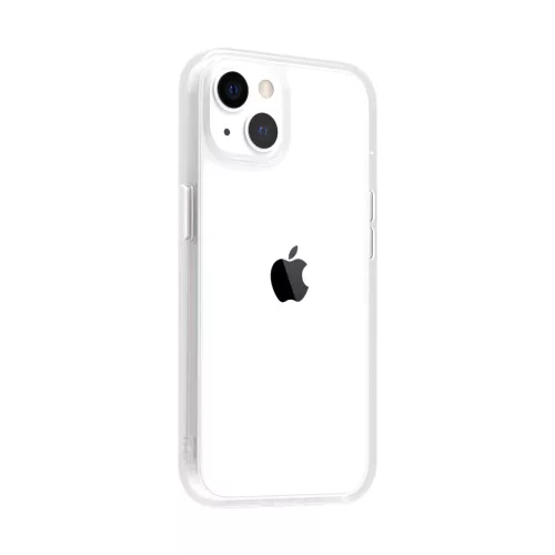 iPhone 14 Plus átlátszó TPU tok edzett üveg hátlappal, fehér ker- 6 kép