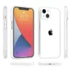 iPhone 14 Plus átlátszó TPU tok edzett üveg hátlappal, fehér ker- 8 kép