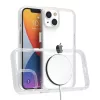 iPhone 14 Plus átlátszó TPU tok edzett üveg hátlappal, fehér ker- 9 kép