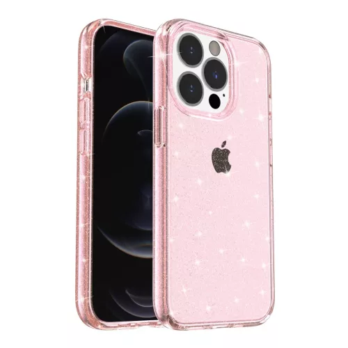 iPhone 14 Pro glitter tok rózsaszín Alphajack- 7 kép