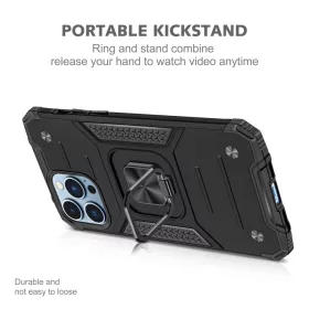 iPhone 14 Pro Ring Armor Case Kickstand tok kihajtható mágneses tám- 2 kép