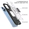 iPhone 14 Pro Ring Armor Case Kickstand tok kihajtható mágneses tám- 7 kép