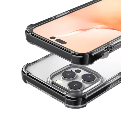iPhone 14 Pro átlátszó TPU tok fekete kerettel Alphajack- 4 kép