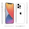 iPhone 14 Pro átlátszó TPU tok edzett üveg hátlappal, fehér kere- 2 kép