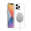 iPhone 14 Pro átlátszó TPU tok edzett üveg hátlappal, fehér kere- 3 kép