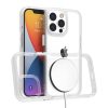 iPhone 14 Pro átlátszó TPU tok edzett üveg hátlappal, fehér kere- 4 kép