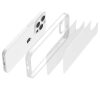 iPhone 14 Pro átlátszó TPU tok edzett üveg hátlappal, fehér kere- 5 kép