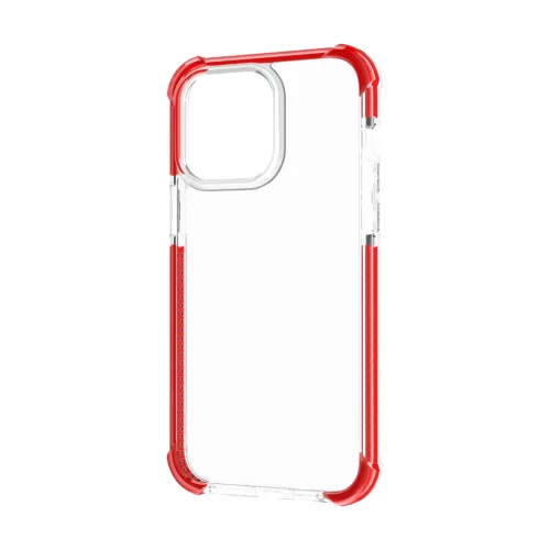 iPhone 14 Pro átlátszó TPU tok piros kerettel Alphajack- 6 kép
