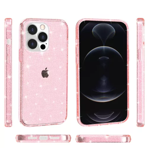 iPhone 14 Pro Max glitter tok rózsaszín Alphajack- 2 kép