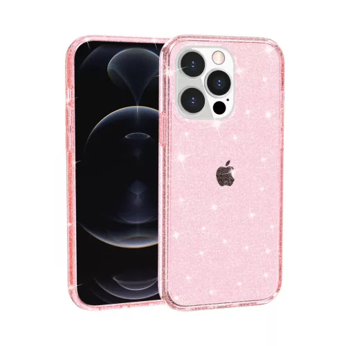 iPhone 14 Pro Max glitter tok rózsaszín Alphajack- 3 kép