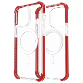 iPhone 14 Pro Max MagSafe kompatibilis átlátszó TPU tok piros keret- 2 kép