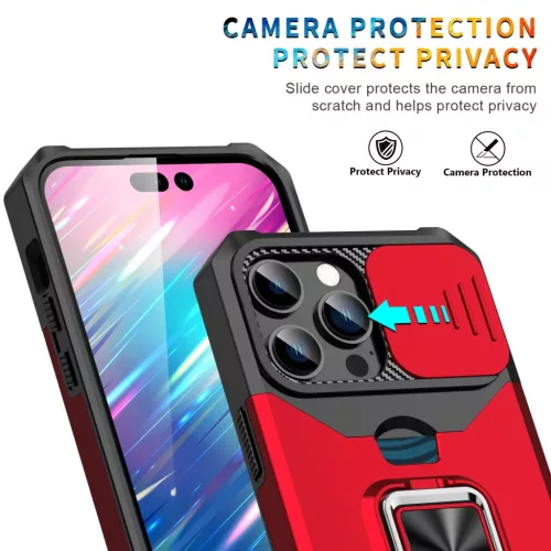 iPhone 14 Pro Max Ring Armor tok kameralencse védővel, kihajtható t- 6 kép