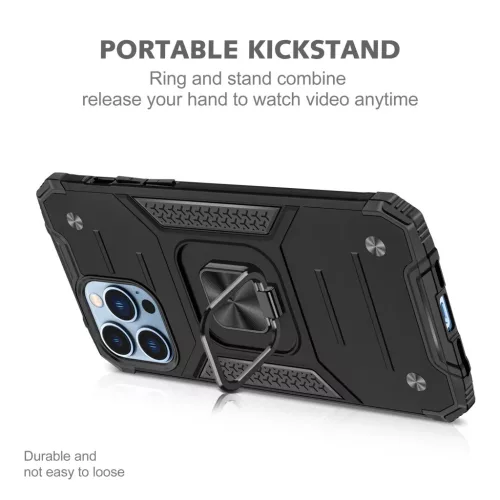 iPhone 14 Pro Max Ring Armor Case Kickstand tok kihajtható mágneses - 2 kép