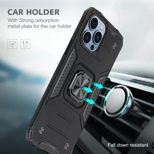 iPhone 14 Pro Max Ring Armor Case Kickstand tok kihajtható mágneses - 6 kép