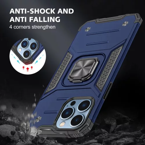 iPhone 14 Pro Max Ring Armor Case Kickstand tok kihajtható mágneses - 6 kép