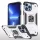 iPhone 14 Pro Max Ring Armor Case Kickstand tok kihajtható mágneses támasszal ezüst Alphajack