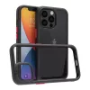iPhone 14 Pro Max átlátszó TPU tok edzett üveg hátlappal, fekete - 1 kép