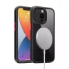 iPhone 14 Pro Max átlátszó TPU tok edzett üveg hátlappal, fekete - 6 kép