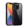 iPhone 14 Pro Max átlátszó TPU tok edzett üveg hátlappal, fekete - 7 kép