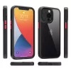 iPhone 14 Pro Max átlátszó TPU tok edzett üveg hátlappal, fekete - 8 kép