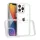 iPhone 14 Pro Max átlátszó TPU tok edzett üveg hátlappal, fehér - 1 kép