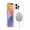 iPhone 14 Pro Max átlátszó TPU tok edzett üveg hátlappal, fehér - 3 kép