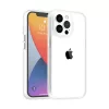 iPhone 14 Pro Max átlátszó TPU tok edzett üveg hátlappal, fehér - 9 kép