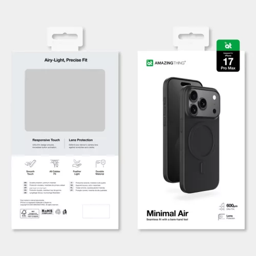 AmazingThing Minimal Air iPhone 17 Pro Max tok - fekete-4896238100133 8 kép