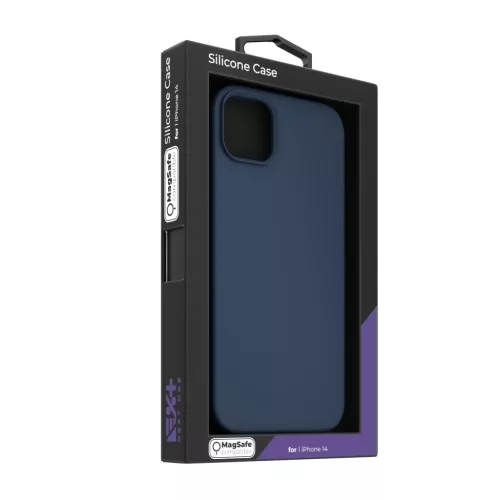 iPhone 14 Next One MagSafe-kompatibilis szilikontok királykék (IPH-1-6427157003953 6 kép