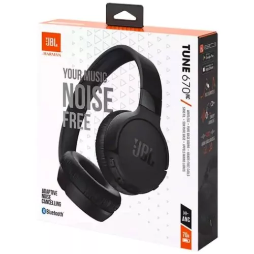 JBL Tune 670NC Bluetooth Vezeték Nélküli Fejhallgató Fekete EU-6925281973208 1 kép