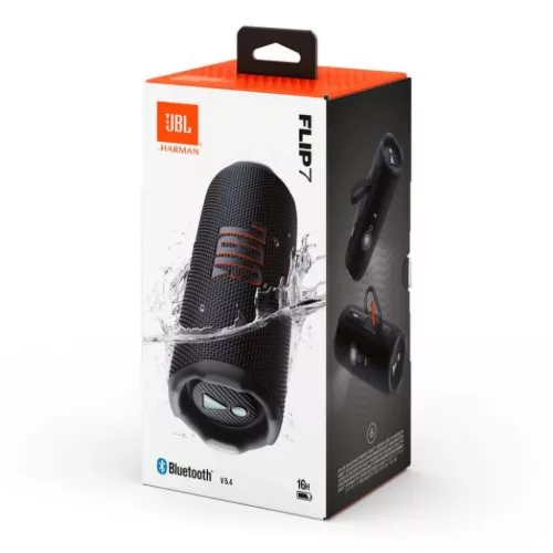 JBL Flip 7 Bluetooth vezeték nélküli hangszóró fekete EU-1200130019272 1 kép