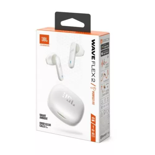 JBL Wave Flex 2 TWS Bluetooth Vezeték nélküli Fülhallgató Fehér -1200130015144 2 kép