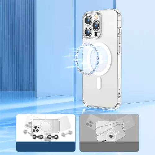 iPhone 14 Plus Joyroom 14D mágneses TPU tok átlátszó MagSafe kompa-6956116728571 6 kép